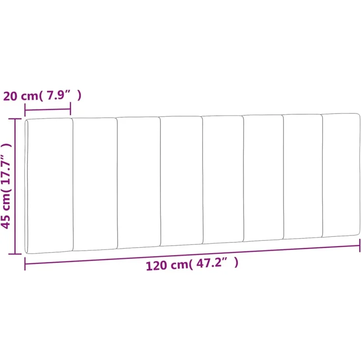 vidaXL Kopfteil-Kissen Rosa 120 cm Samt 374666 – Bild 10