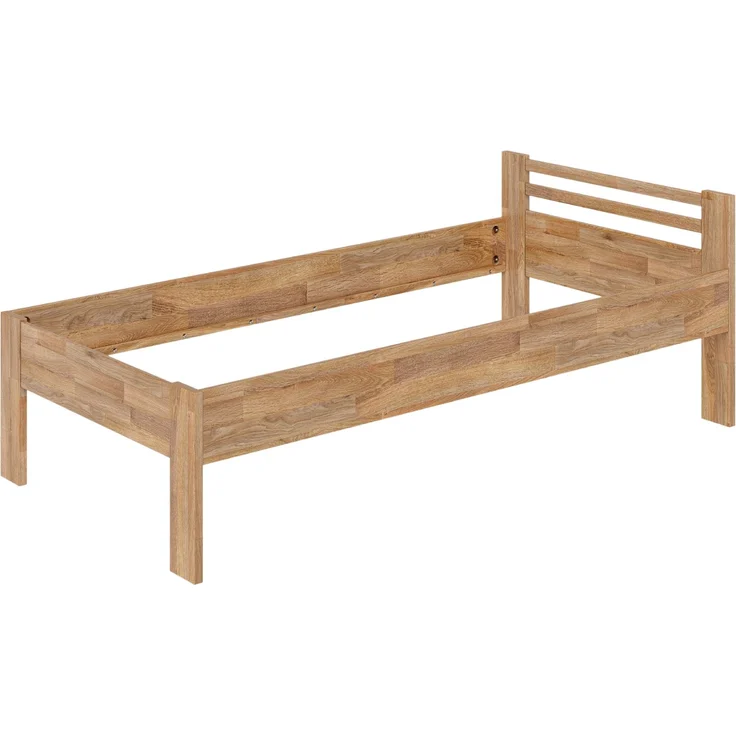 skølm 'Fenrir' Bett 100x200 cm, natur geölt, Massivholz Eiche, Seniorenbett mit Komforthöhe 51 cm, Massivholzbett geeignet ein Einzelbett – Bild 2