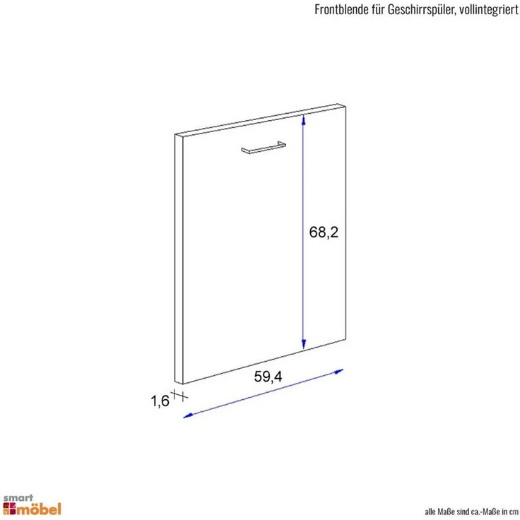 Flex-Well Frontblende Frontblende für vollintegrierten Geschirrspüler - Weiß – Salerno – Bild 4