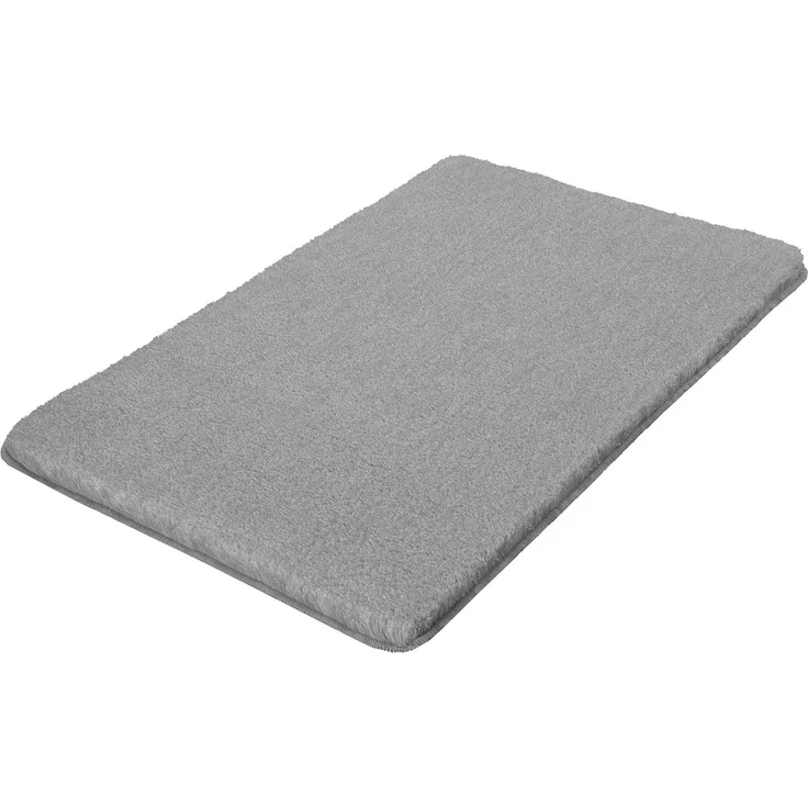 Kleine Wolke Badteppich Relax Grau 50x80 cm | OEKO-TEX zertifiziert, rutschhemmende Unterseite, für Fußbodenheizung, maschinenwaschbar, 100% Polyacryl