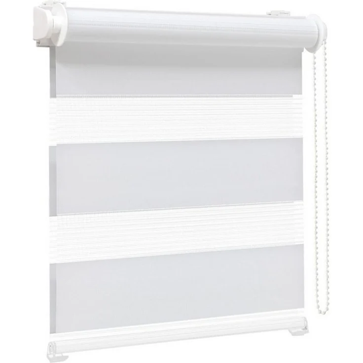 Doppelrollo Zevra Doppelrollo / Duo Rollo, 35 x 160 cm, weiß, Victoria M, halbtransparent, ohne Bohren, freihängend, verschraubt, Feuchtraumgeeignet, Sichtschutz oder Durchsicht – Bild 2