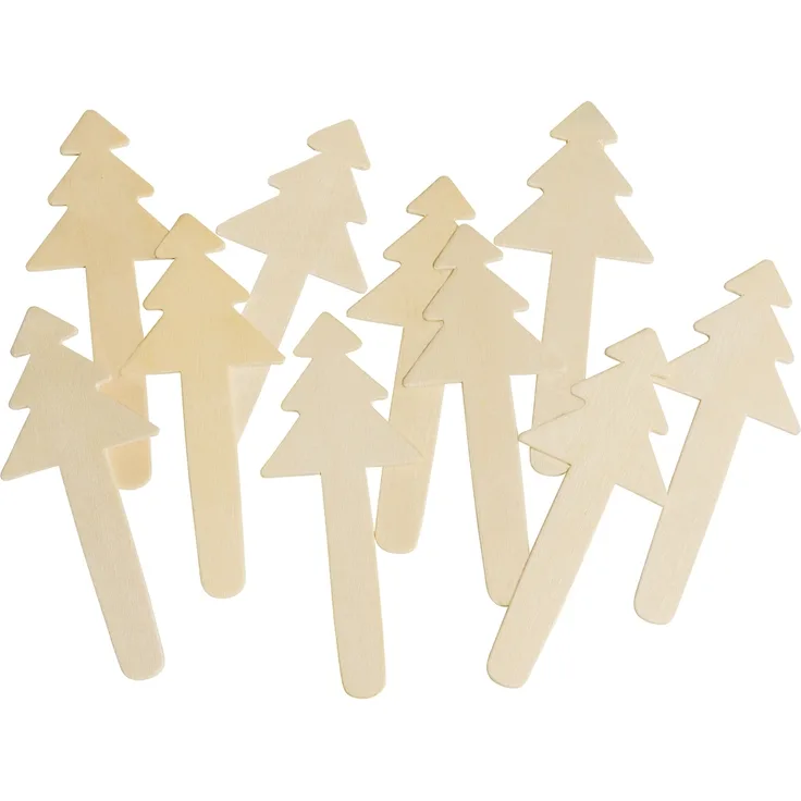 EDUPLAY 370121 Weihnachtsbaum Holzbastelstäbchen 10er Set