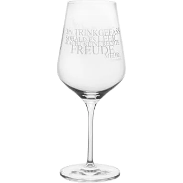 Vino Rotweinglas mit Spruch "Ein Trinkgefäss..." - Räder Design