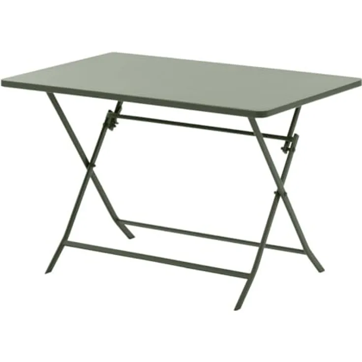 XXXL Klappbarer Gartentisch Greensboro, Grün, Metall, 110x70 cm, wetterbeständig, platzsparend, für bis zu 4 Personen
