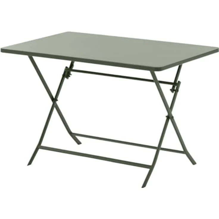 XXXL Klappbarer Gartentisch Greensboro, Grün, Metall, 110x70 cm, wetterbeständig, platzsparend, für bis zu 4 Personen – Bild 1
