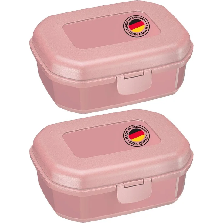 Westmark 2 Brotdosen/Snackboxen -Maxi- 935 ml, mit Klick-Verschluss, Höhe: ca. 7,4 cm, Kunststoff, Rosa, 235222EP