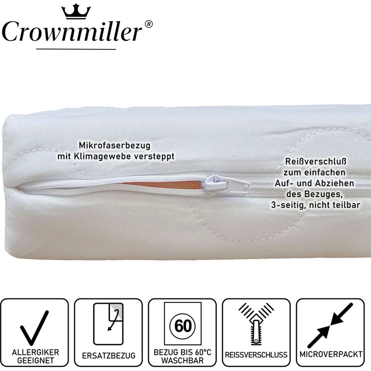 Crownmiller Topperbezug 160x200cm, für Topper von 5-7 cm, waschbar bis 60°C, OEKOTex100 – Bild 2
