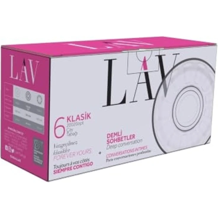 LAV Klassisches Teetassen-Unterteller Set – 6-tlg, rund, strukturierte Optik – Bild 3