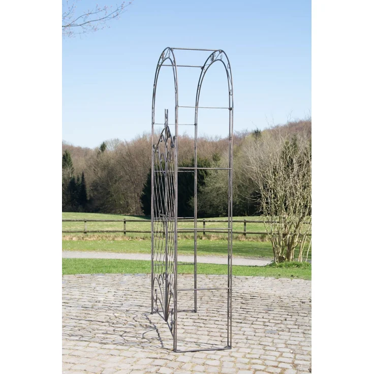 Rosenbogen MINDEN mit Tor - 120x40x220cm, Metall, Bronze | Rankhilfe Rosen Rankgitter Gartendekoration – Bild 5