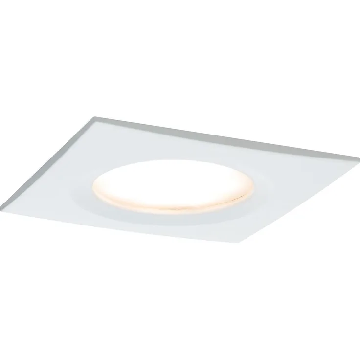 Paulmann Premium Einbauleuchten Set Coin Slim dimmbar eckig starr LED 3x6,8W 2700K 230V 51mm Weiß matt/Alu7488