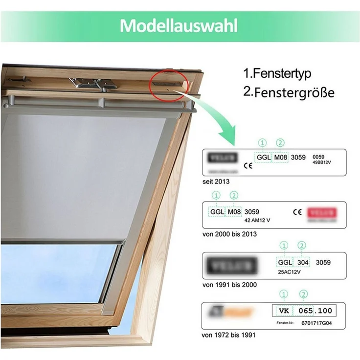 Dachfensterrollo Verdunkelungsrollo Dachfensterrollo Thermo-Rollo für GGL GPU GTU GXU, Clanmacy – Bild 3