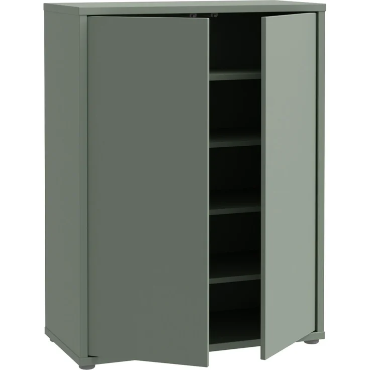 Forte ALICE SPRINGS Schuhschrank 70 80, moderner Flurschrank mit 2 Türen und 4 Einlegeböden, Holzwerkstoff, Salbei, 74,5 cm breit x 99,1 cm hoch x 34,9 cm tief – Bild 5