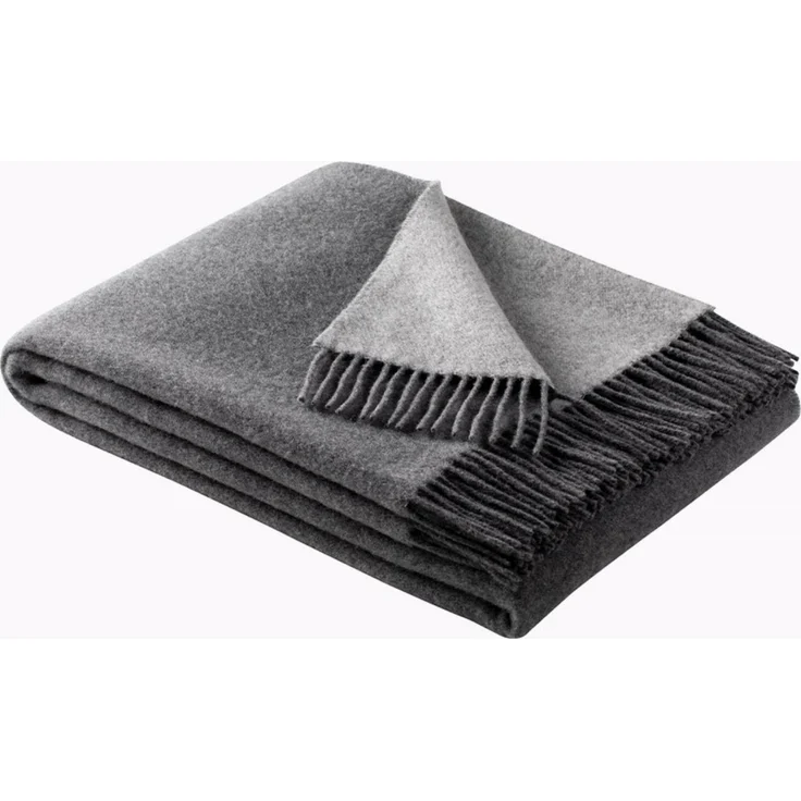 Estella Wohndecke Wolldecke 100% Schurwolle 135x195 cm Eric grau 8621-810 – Bild 1