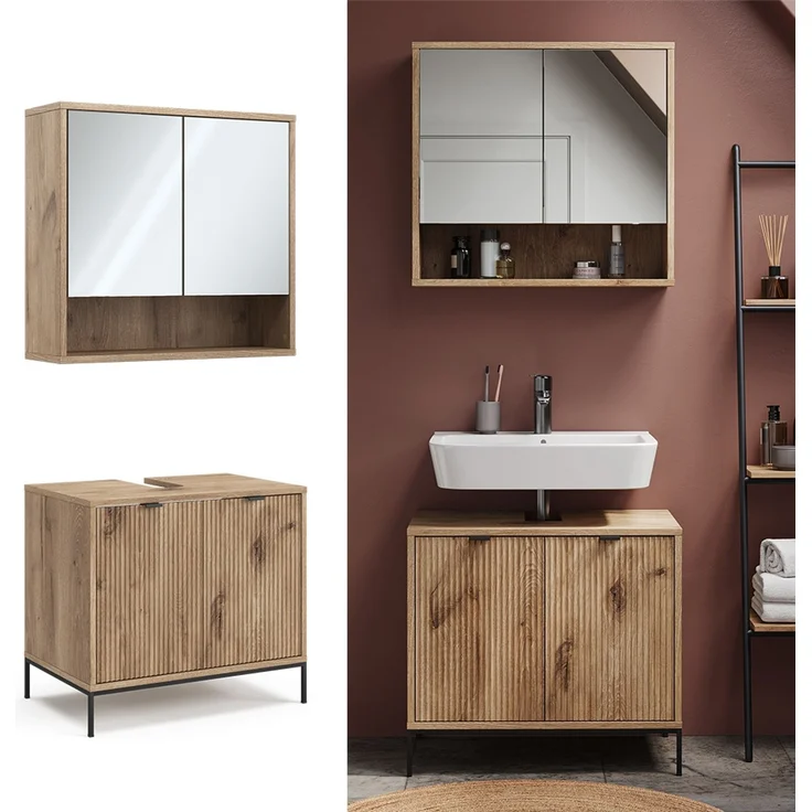 Badmöbel-Set Eliza Viking Oak 2 Teile Vicco – Bild 2