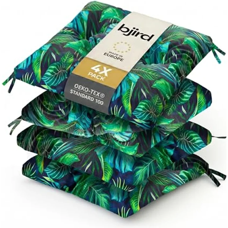 Bjird Stuhlkissen 45x45 cm - Wasserdichtes Gartenkissen für Stühle & Sessel, Wetterfest & Pflegeleicht - Dickes Sitzkissen 6 cm - Outdoor geeignet – Bild 2