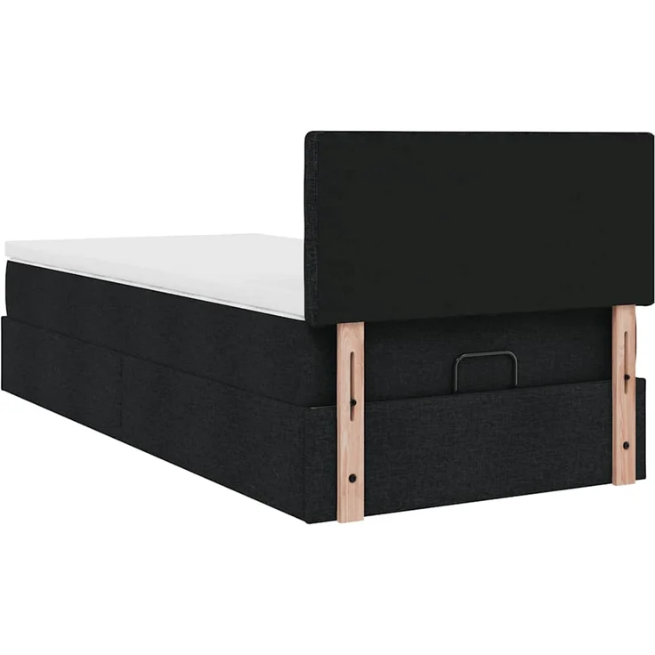 vidaXL Ottoman-Bett mit Matratze Schwarz 90x200 cm Stoff 3311596 – Bild 8
