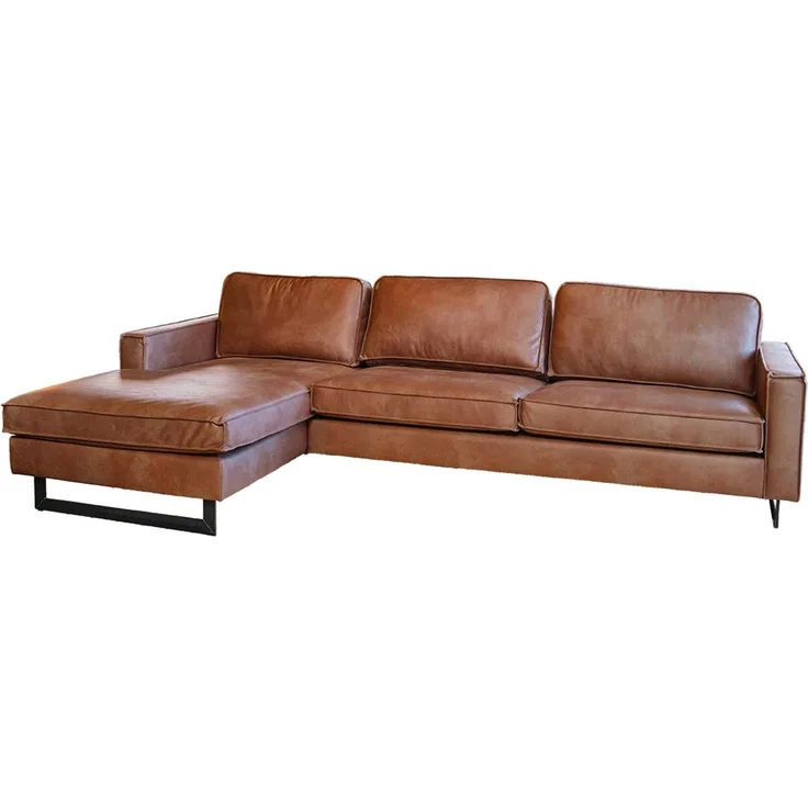KAWOLA Ecksofa VILNIUS, Couch L-Form mit Longchair rechts oder links Lederfaserstoff