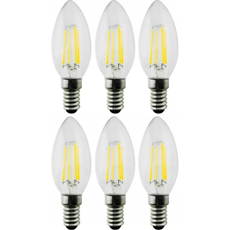 Maclean LED-Leuchtmittel, E14, 6 St, Warmweiß, 4W [40W] 470 Lumen oder 6W [60W] 600 Lumen, Birnen u. Kerzen-Form