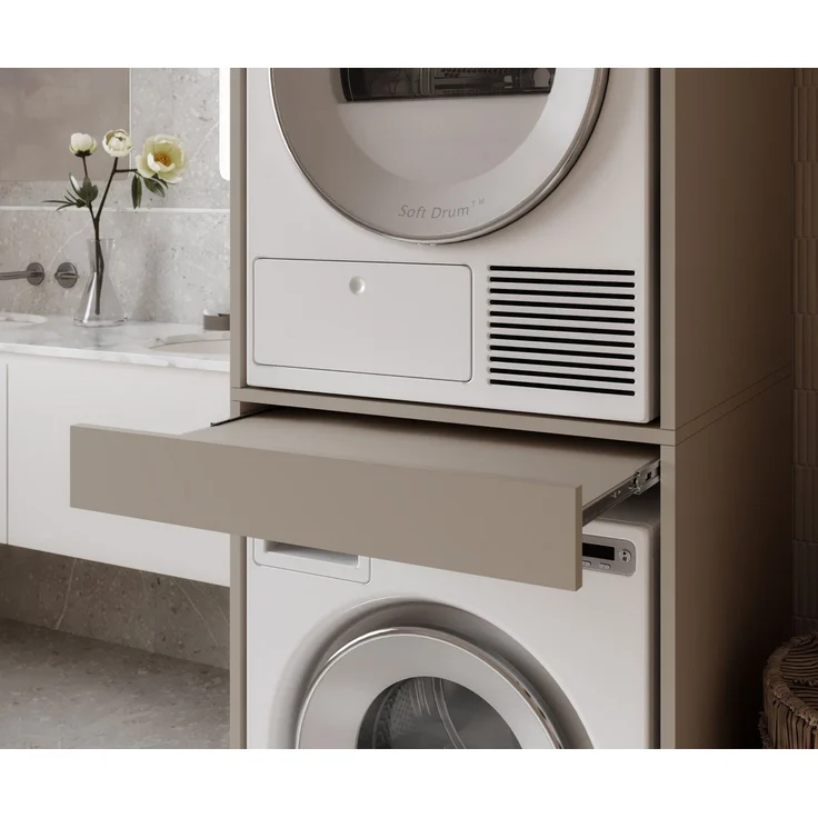Platan Room Waschmaschinenumbauschrank Waschmaschinenschrank für Waschmaschine & Wäschetrockner Waschmaschine Trockner Schrank mit Ausziehbrett Überbauschrank – Bild 3