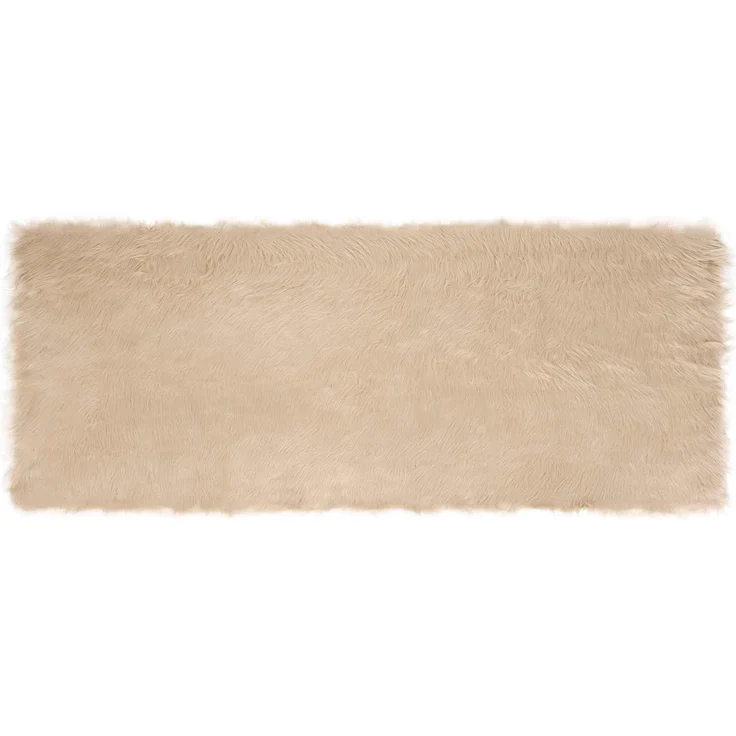 vidaXL Kunstschaffell Teppich Tafalla Beige 80 x 200 cm Polyester 42021479 – Bild 1