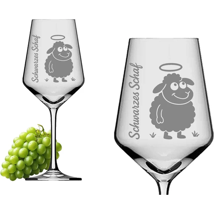 eXODA Weinglas Gravur Schwarzes Schaf 350ml – Spülmaschinenfest & elegant, 1-tlg, Glas, Atemberaubende Darstellung – Bild 5