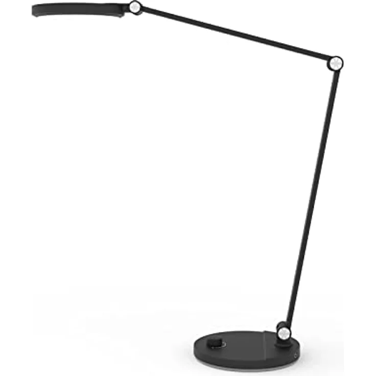 FeinTech LTL00121 LED Schreibtischlampe, dimmbar mit Drehknopf, schwarz, Lichtfarbe einstellbar von 3000K bis 6500K, 540 lm, flexibler Arm – Bild 5