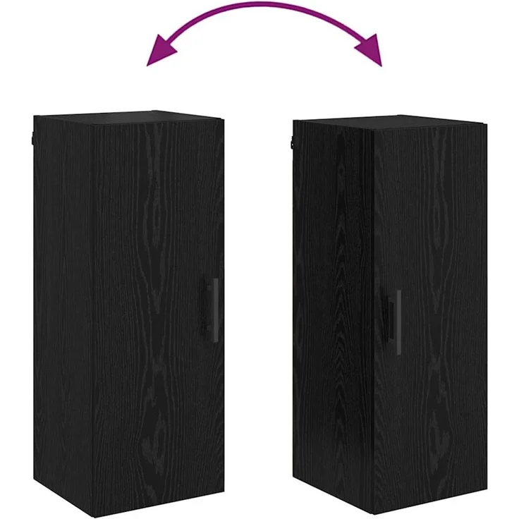 vidaXL Wandschrank Schwarz Eichen-Optik 34,5 x 34 x 90 cm 882615 – Bild 10