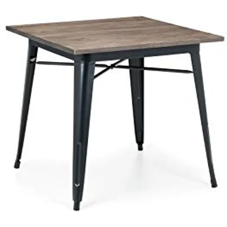 Der quadratische Julian Bowen Grafton Esstisch in Mokka-Ulme verfügt über ein industrielles und modernes Design – Bild 4