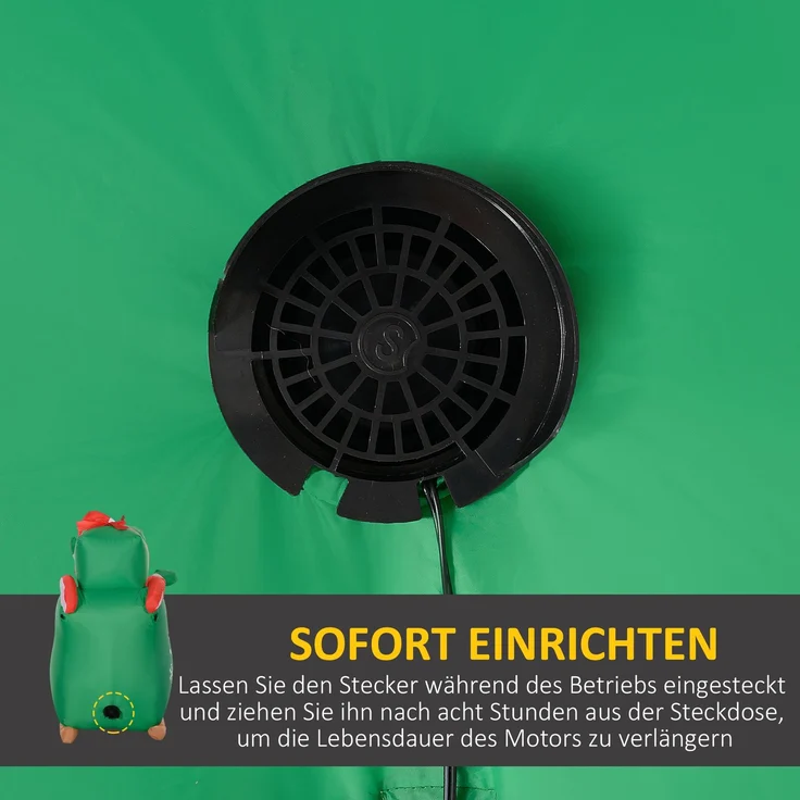 Outsunny Aufblasbar Weihnachtsdeko, Polyester, Mehrfarbig, 210L x 80B x 140H cm – Bild 6