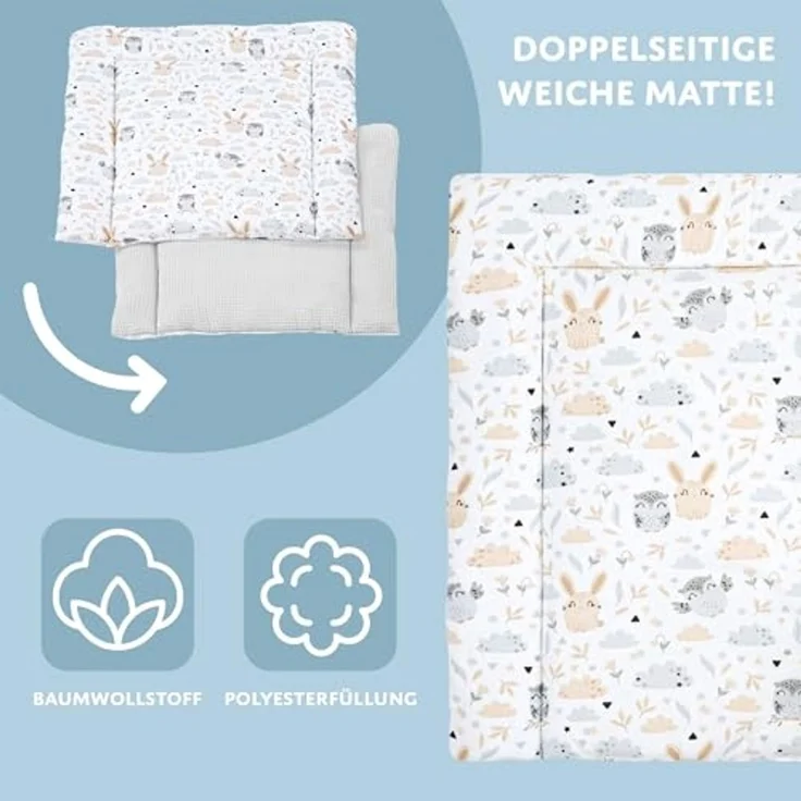 Wickelauflage für Babys 72x75 cm - Weiche Baumwolle, Abwaschbar - Wickelkommode & Wickeltischauflage ZUFÄLLIGEN VARIANTE – Bild 4