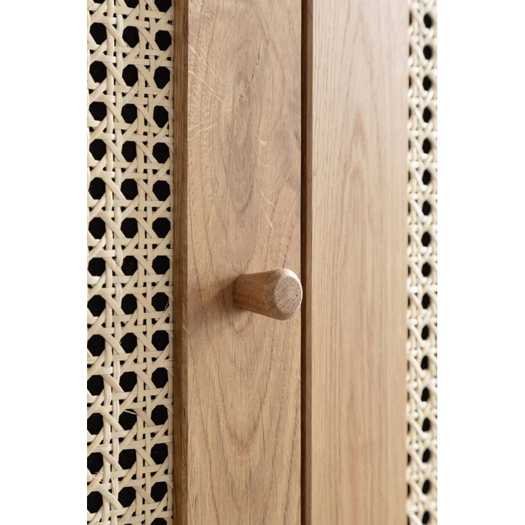 MSZ Design Kleiderschrank FRIA 2 Türen Wildeiche geölt mit Wiener Geflecht Natur 107x61x202 cm – Bild 7