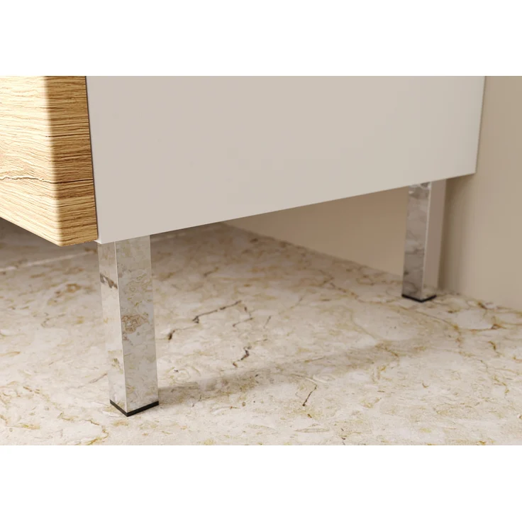 Germania Waschbeckenunterschrank 4330-559 GW-Torrance, in Weiß/Eiche, mit Siphonausschnitt, 60 x 56 x 34 cm (BxHxT) – Bild 4