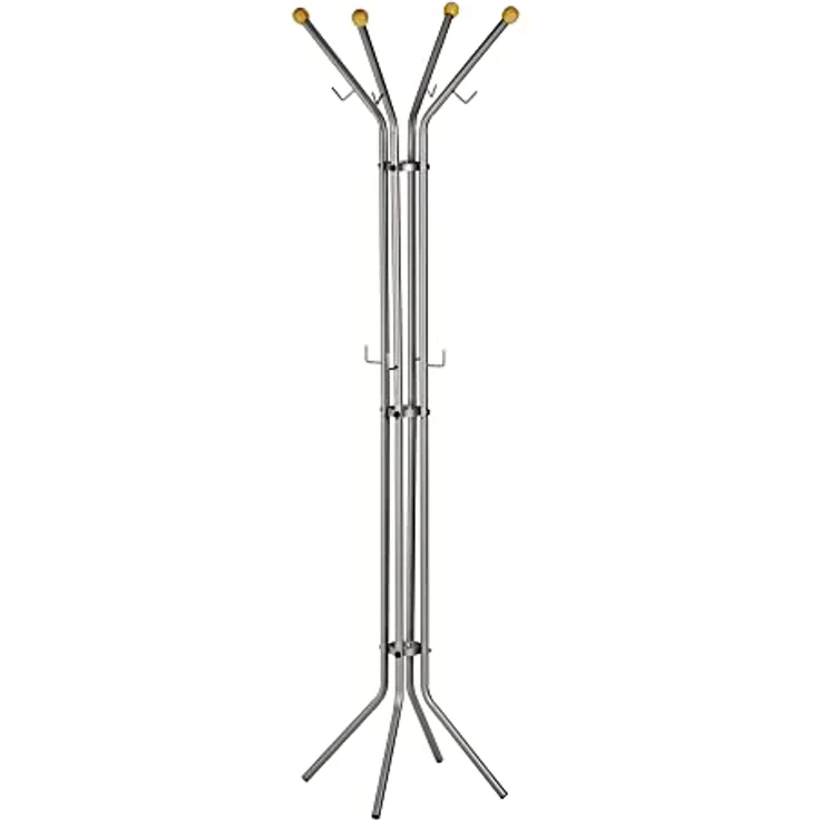ALCO Standgarderobe pulverbeschichtetes Metall 180x52cm silber – Bild 1