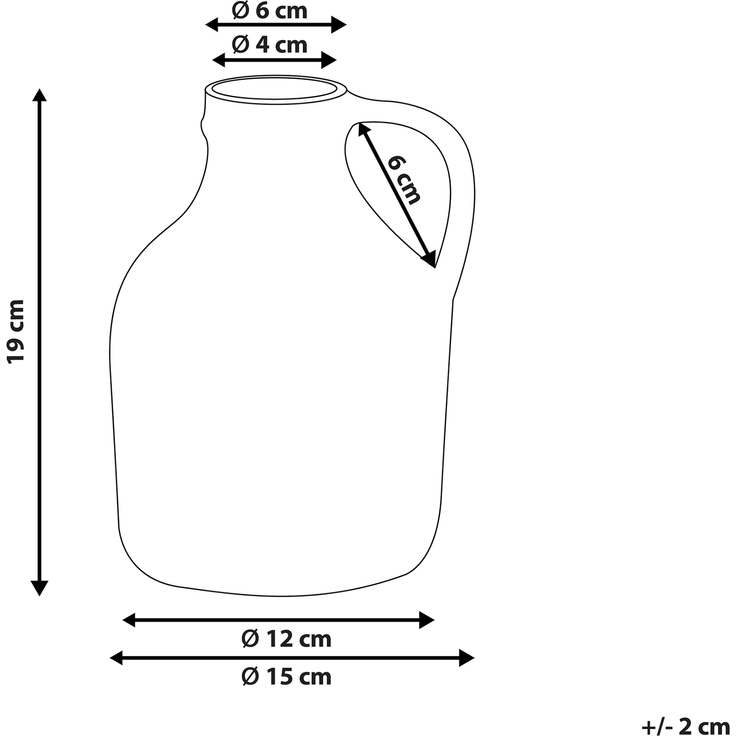 Blumenvase AGRINION Steinzeug 19 cm Weiß – Bild 2