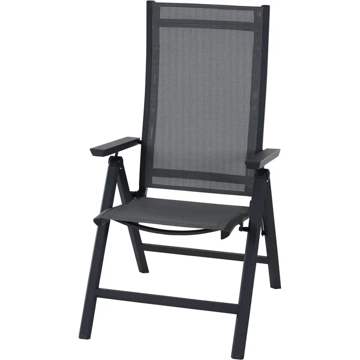 Siena Garden Tauro Klapp-Sessel – Aluminiumgestell (matt anthrazit) & royal-grey Textilbezug (S83264