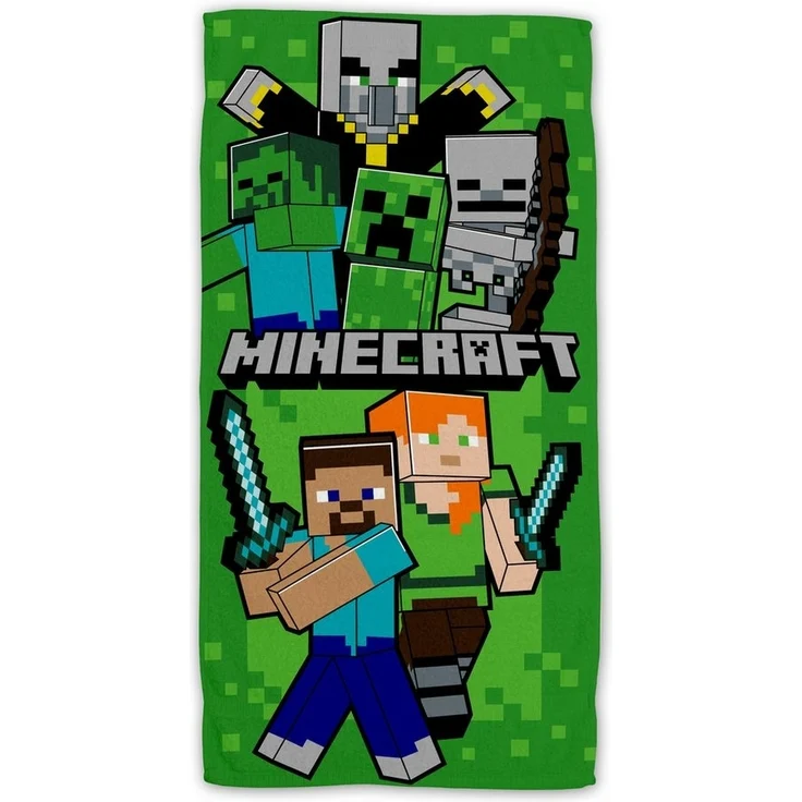 Minecraft Baumwolle Strandtuch Frottee Badetuch mit Premium Druck, 70x140 cm – Bild 3