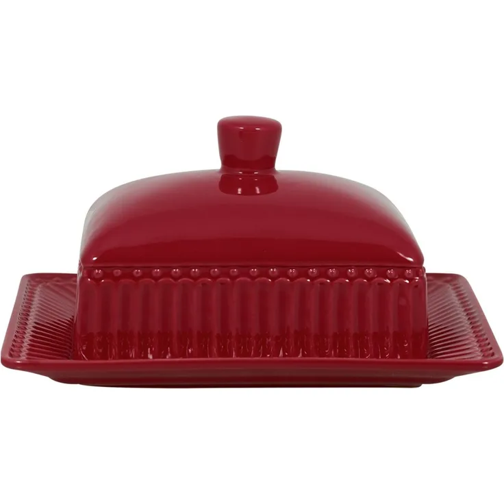 Greengate Butterdose Alice Butterdose claret red medium 17x14 cm, Steinzeug