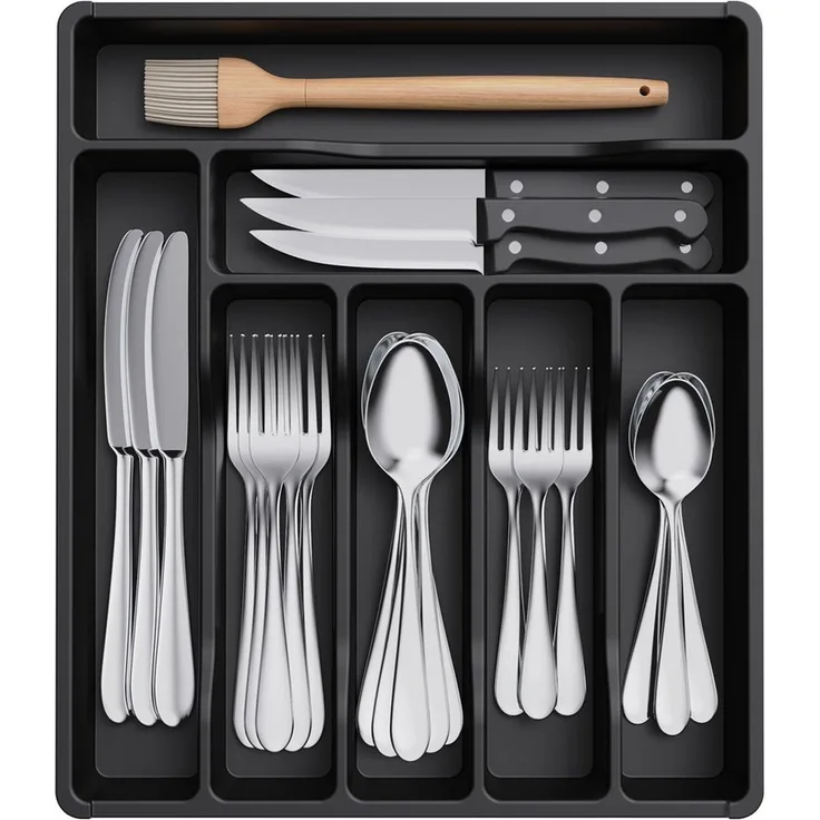 Lifewit Besteckeinsatz Schublade Organizer Küche, 7 Fächern (Set, 1-tlg), Stabil