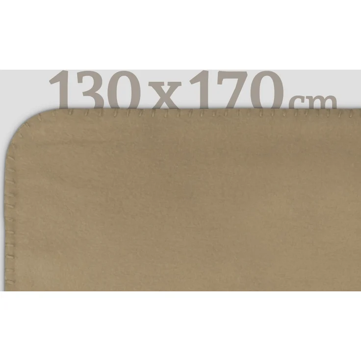 Fleecedecke mit Kedernaht - 130x170 cm Taupe – Bild 2