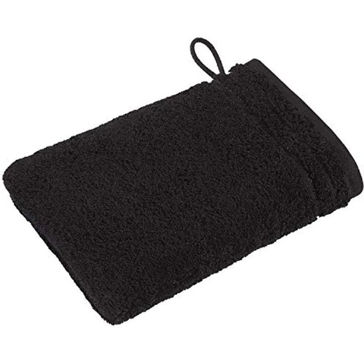Vossen Handtücher Calypso Feeling | Waschhandschuh 16x22 cm | schwarz
