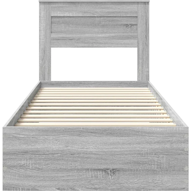 vidaXL Bettrahmen mit Kopfteil Graues Sonoma 90 x 190 cm Holzwerkstoff 3410032 – Bild 6