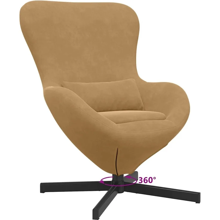vidaXL Eiersessel Braun 63 x 73 x 90 cm Samt 42002764 – Bild 8