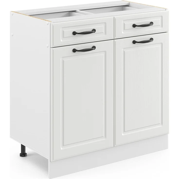 Küchenfront R-Line Weiß Landhaus 79.2 x 70.8 cm Möbelfront für den Schubladenunterschrank Vicco – Bild 5
