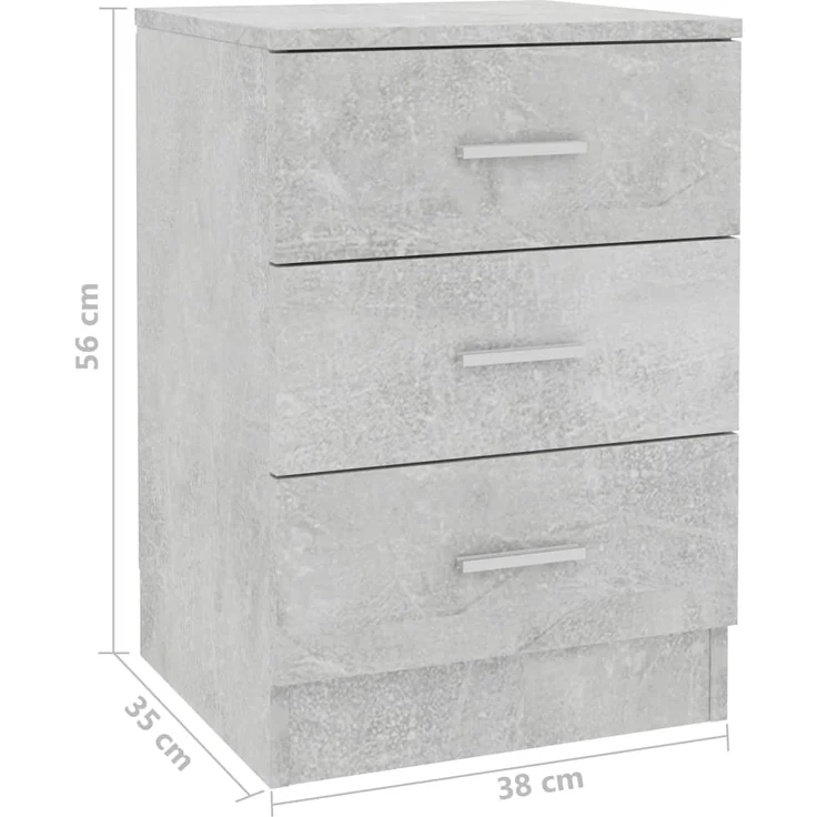 vidaXL Nachttisch Betongrau 38x35x56 cm Holzwerkstoff 800458 – Bild 5