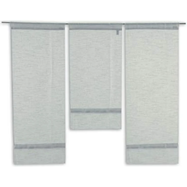 Clever-Kauf-24 Scheibengardine 3-teiliges Mini-Flächenvorhang-Set in grau, 4015-11 (3 St), Scheibengardine – Bild 1