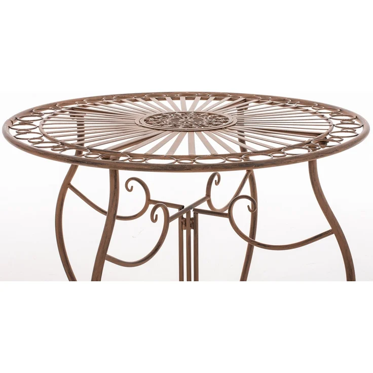 Outdoor Sitzgruppe RIZAR - Metall Antik braun 42x49x91.5 cm | Gartenmöbelset 2 Personen Metall Vintage Balkonmöbel Set Bistrotisch Terrassenmöbelset – Bild 6