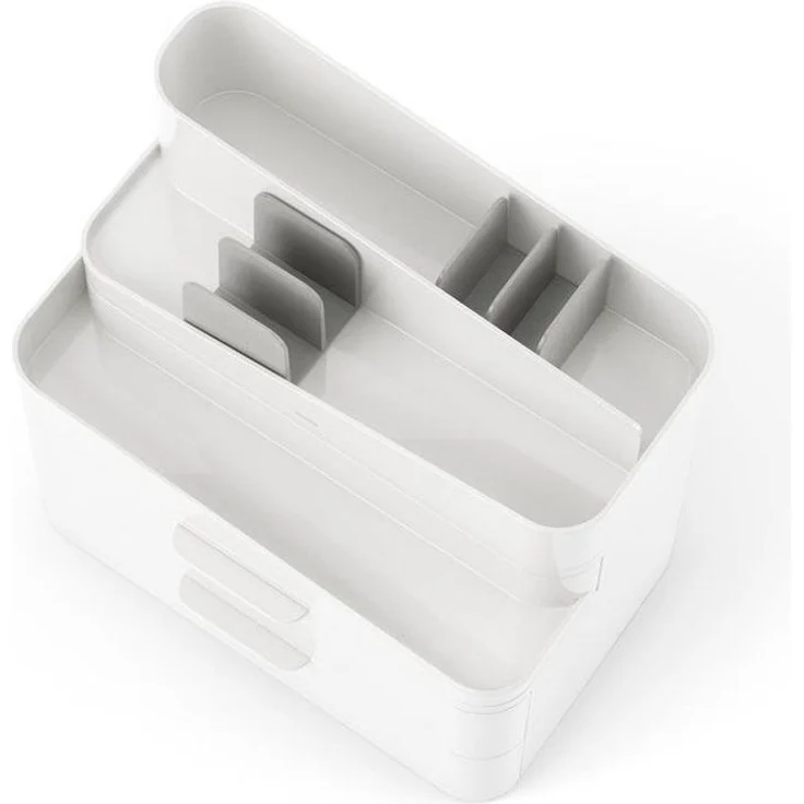 Umbra Make-Up Organizer Glam, in Weiß/Grau, mit 3 Schubladen, anpassbare Trenner – Bild 3