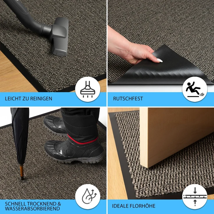 Furni24 Fußmatte - Beige-Schwarz, 40 x 60 cm – Bild 8