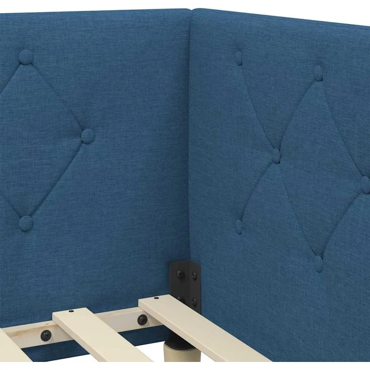 vidaXL Eckbettgestell Blau 90 x 200 cm Stoff 3394124 – Bild 9