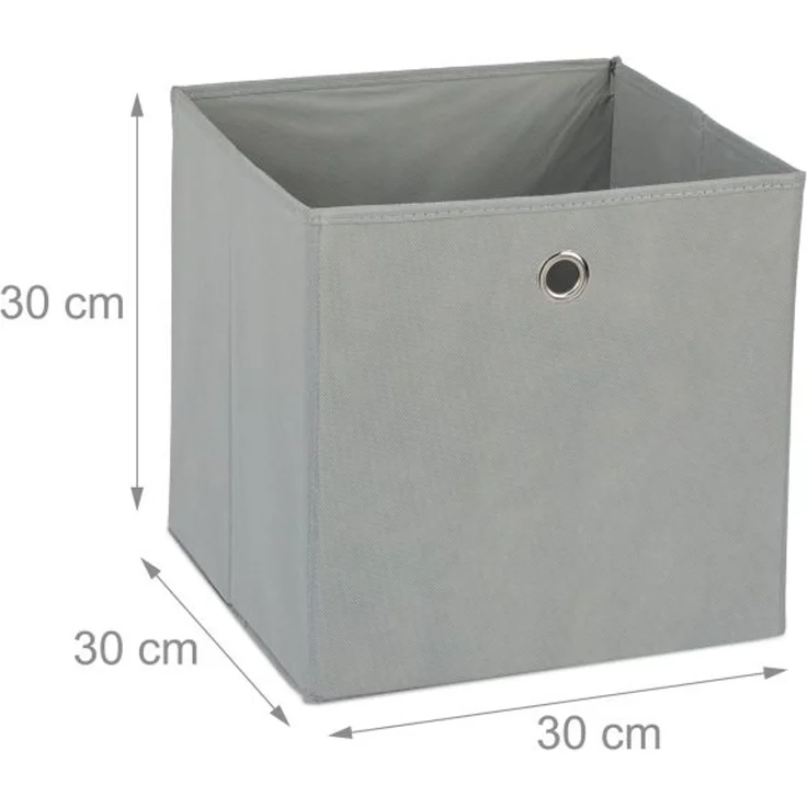 12 x Aufbewahrungsbox Stoff grau – Bild 4